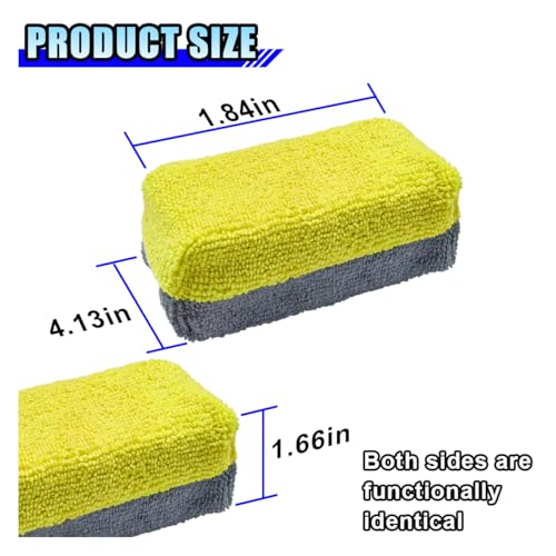 12PCS Ceramic Coating Applicator Sponge, 4.13'' x 1.84'' Microfiber Car Detailing Applicator Pads, Rectangular Car Foam Cleaning Pad, Auto Polishing Pad for Wax, Paint, Sealant (Yellow) - color: Yellow