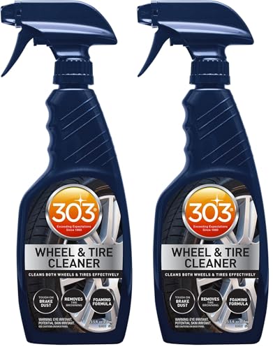 303 Products Wheel and Tire Cleaner - Cleans Both Wheels and Tires Effectively - Tough on Brake Dust - Removes Tire Browning - Foaming Formula, 15.5 fl. oz. (30596CSR) Packaging May Vary (Pack of 2) - size: 15.5 Ounce (Pack of 2)