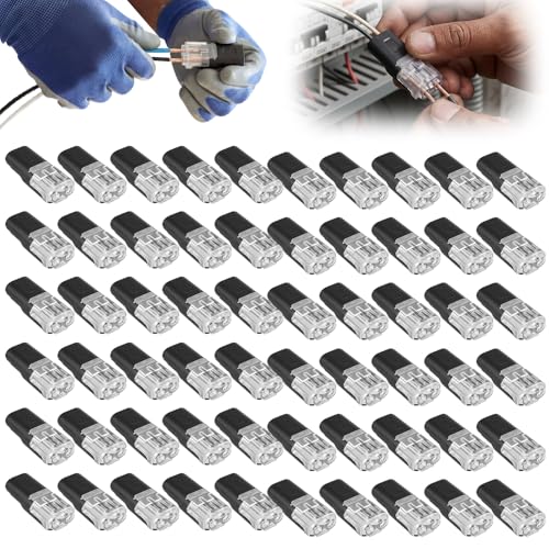 Double Wire Plug-in Connector with Locking Buckle, 2026 New Quick Plug in Connect Wire Connectors for Electrical Projects, Led Light Strip Connectors 2 Pin for Home Automotive Wiring (60PCS) - color: 60PCS