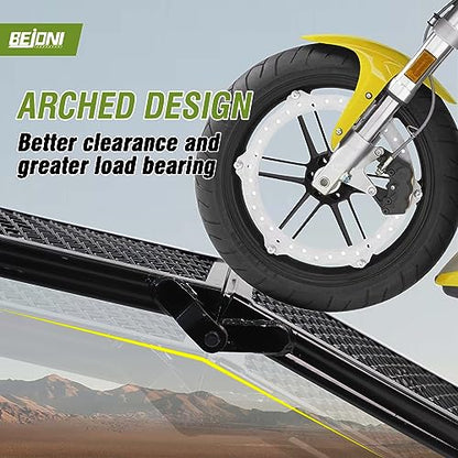 BEJONI Loading Ramp for Pickup Trucks, 80"L x 11"W Steel Folding Motorcyce Ramps 705LBS Capacity, Portable Dirt Bike Ramps, Powersports Loading Ramps for Trailers, ATV, Ebikes, Motorcycle, Pack of 1 - size: 80'' L-Usable Height: under 30''