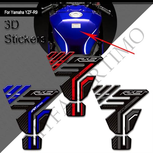 Motorcycle Tank Pad Compatible with Yamaha YZF R9 YZFR9 2025 2026 Motorcycle Fuel Tank Protector Gas Tank Decals YZF R9 Tank Pad Fuel Tank Kit Knee Stickers Decals Protection (A-11) - color: A-11