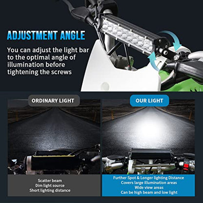 Light Bar Kit, Motorcycle Front Light Bar with USB Socket Charger Switch Bright for Honda CRF110 KLX110 TTR110 YZ250F Dirt Bike Plug and Play - size: light Bar Kit with USB Switch