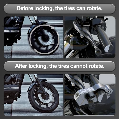 JAGASOL Motorcycle Lock Combo - Helmet & Brake Lock for Motorcycles, Mopeds, Scooters, ATV, Dirt Bikes & Street Bikes - color: Silver
