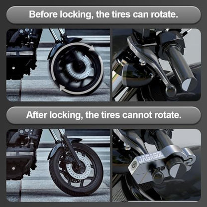 JAGASOL Motorcycle Lock Combo - Helmet & Brake Lock for Motorcycles, Mopeds, Scooters, ATV, Dirt Bikes & Street Bikes - color: Silver