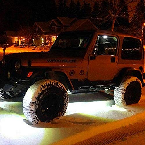 4 Pods LED Rock Light for Jeep ATV SUV Offroad Car Truck Boat - Map, Cargo, Trail Rig Lamp - Underbody Glow, Underglow, Neon - Waterproof 12V 24V - White - color: White, size: 4Pack LED Rock Light