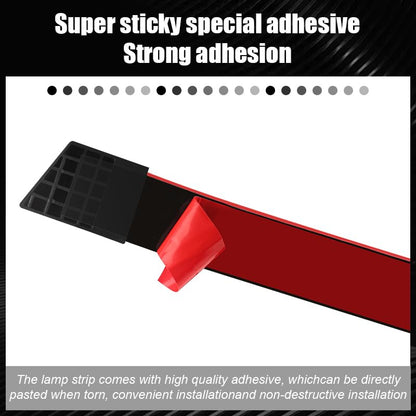 Car Taillight Turn Signal Strip Light, 47.24 in, 51.18 in, High Brightness, Red (51.18in) - size: 51.18in