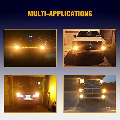 Antline 1157 LED Bulb Amber Yellow (2 Pack), 9-30V Super Bright 1600 Lumens 2057 2357 7528 1157NA 52-SMD LED Lamps with Projector for Replacement, Work as Turn Signal Blinker Lights - color: Amber Yellow