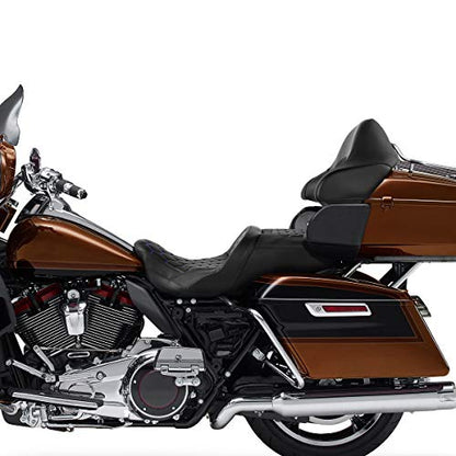 CC RIDER Motorcycle Hammock Seat and King Tour Trunk Backrest Fit For Harley Touring 2014-2023 Street Glide FLHX Road Glide FLTRX Road King FLHR Electra Glide FLHT and Trike models - color: 16# Blue Seat+ Tour Trunk Backrest