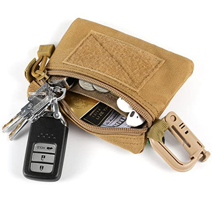 FRTKK 2 Pack Tactical Compact EDC Pouches Military Molle Utility Pouch Accessories Organizer Pouch Coin Purse Keychain Pocket Credit Card Holder Waist Pack - color: ACU 3