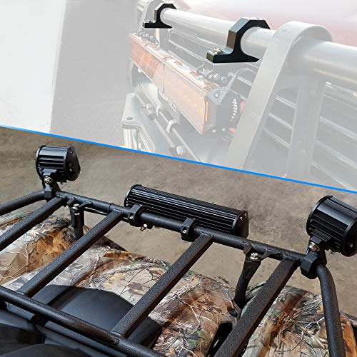 Nilight Horizontal Bar Clamp Mounting Bracket Kit for Off-Road LED Light Bar on Roof Rack Roll Cage Holder,2 Years Warranty (90021H) 8Count(Pack of 1) Black