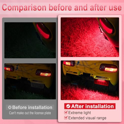 LivTee License Plate Light, Extremely Bright LED License Plate Lights Assembly for Trailer UTV ATV Truck RV Boat, Red - color: Red