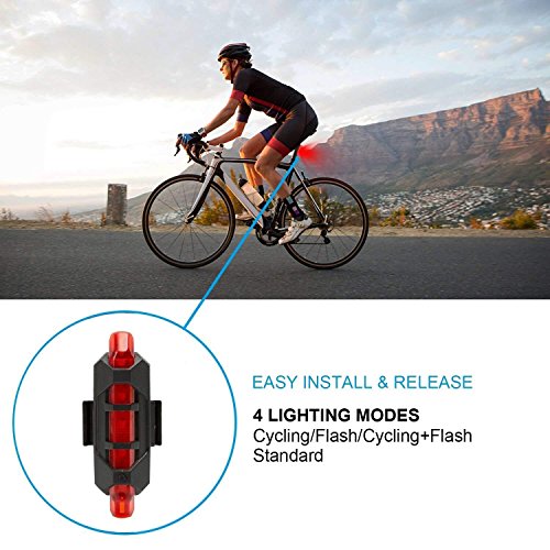 Bike Lights, Super Bright Bike Front Light 1200 Lumen, IPX6 Waterproof 6 Modes Cycling Light Flashlight Torch with USB Rechargeable Tail Light(USB Cable Included) - color: Black