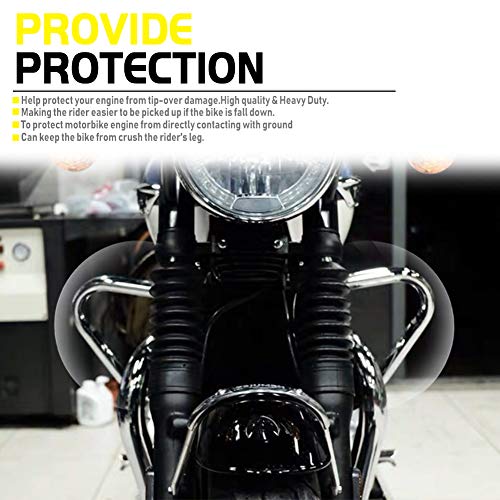 Crash Bars for T-riumph Bonneville Bobber Bonneville T100 T120 Street Twin Cup Thruxton 1200 R Motorcycle Steel Highway Engine Guard Bumper Frame Falling Protectors 2016 2017 2018 2019 2020 (Chrome) - color: Chrome