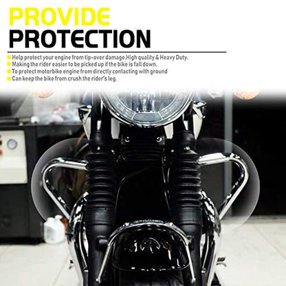 Crash Bars for T-riumph Bonneville Bobber Bonneville T100 T120 Street Twin Cup Thruxton 1200 R Motorcycle Steel Highway Engine Guard Bumper Frame Falling Protectors 2016 2017 2018 2019 2020 (Chrome) - color: Chrome