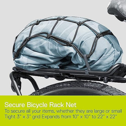 Small Cargo Net by Delta Cycle (2-Pack) - Expandable Bungee Net with Hooks Stretches to 22" x 22" - Bike Cargo Net Keeps Your Gear Tightly in Place for Bikes & Kayaks - style: 2-Pack Cargo Net