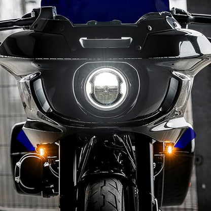Motorcycle ST Headlight Fairing Air Deflector Side Wing Windshield Kit Fit for Harley Softail Low Rider ST 2022-up (Blue) - color: Blue