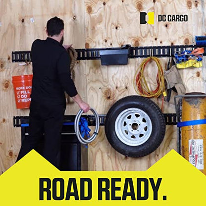 Twenty 10-ft E Track Tie-Down Rail, Powder-Coated Steel ETrack TieDowns, Horizontal 10' E-Tracks, Pack of 10 Bolt-On Tie Down Rails for Cargo on Pickups, Trucks, Trailers, Vans - size: 20-pack