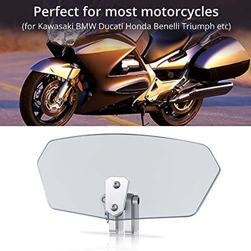 Justech Motorcycle Windshield Spoiler Adjustable Clip On Wind Deflector with 4 Pieces 12LEDS Motorcycle Amber Flowing Turn Signal Lights