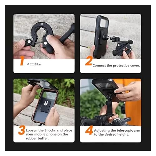 GPS Navigaton Bracket Support Motorcycle Bike Waterproof Phone Holder Magnetic 360° Swivel Adjustable Cycling Bag GPS Stand Secure Mount