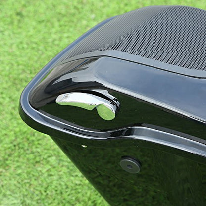 XFMT Motorcycle Saddlebags 5" Stretched Hard Saddle Bags Extended Saddlebags W/ 5"x7" Speaker Lids For Harley Touring Road King Street Glide Road Glide Electra Glide 2014-2024, Vivid Black - color: 5" Stretched-Vivid Black W/5x7" Speaker Lids