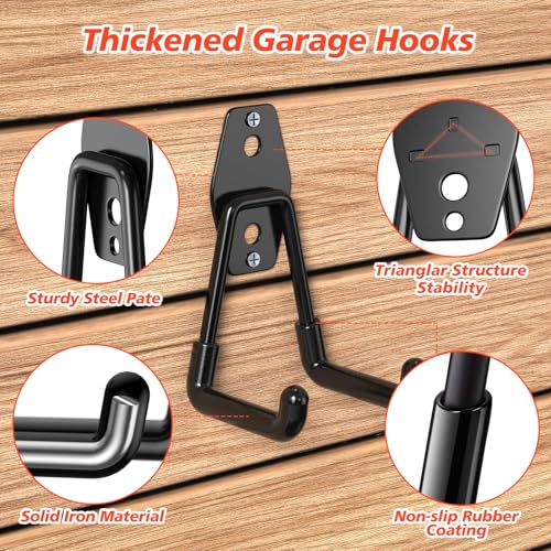 MKRUI 30-Pack Garage Hooks for Storage & Hanging Items, Save Space