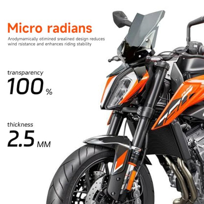 Windshield DUKE 790 890 Wind Deflector, Wind Shields Compatible with 790 DUKE 2018-2024/890 DUKE 2020-2023 Motorcycle Accessories (Grey)