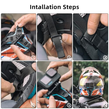 DJI Action 6 Helmet Chin Mount, Motorcycle Dirt Bike Bicycle Strap Holder Clamp Mounts Compatible with Go Pro Hero 13,12,11,10, 9, 8, 7,DJI Osmo Action 6,2,3,4, 5 pro and More - color: Y-Shaped Mount