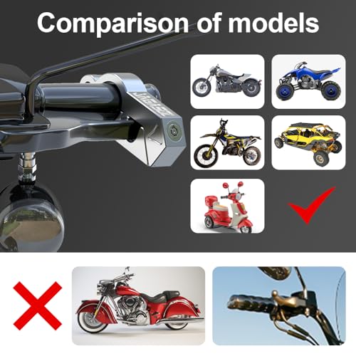 JAGASOL Motorcycle Lock Combo - Helmet & Brake Lock for Motorcycles, Mopeds, Scooters, ATV, Dirt Bikes & Street Bikes - color: Silver