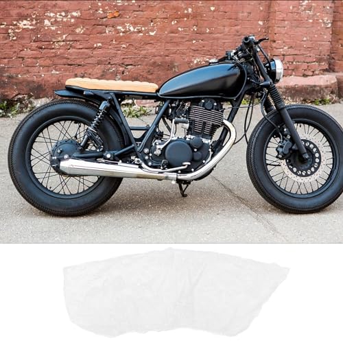 FAVOMOTO 4PCS XL Disposable Clear Plastic Motorcycle Cover, Waterproof Protection Dust Outdoor Rain Cover Bike Covers for Indoor Outdoor - size: XL