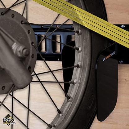 DC Cargo Mall 4-Pack, Motorcycle E-Track Wheel Chock, Black – E-Track Wheel Chock for Dirt Bikes – Supports Tires up to 6” Wide – E-Track Accessories - size: 4-pack