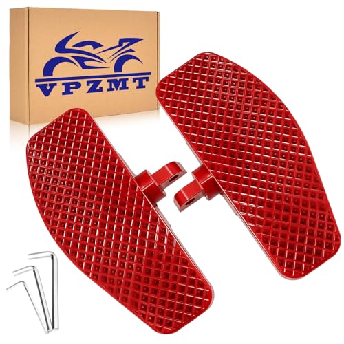 Red Rear Diamond Passenger Foot Pegs Mini Foorests for Harley Touring Road Glide Road King Electra Glide Street Glide Softail Slims, Fat Boy, Street Bob, Low Rider ST, Breakout & Dyna - color: Passenger Floor Board-Red