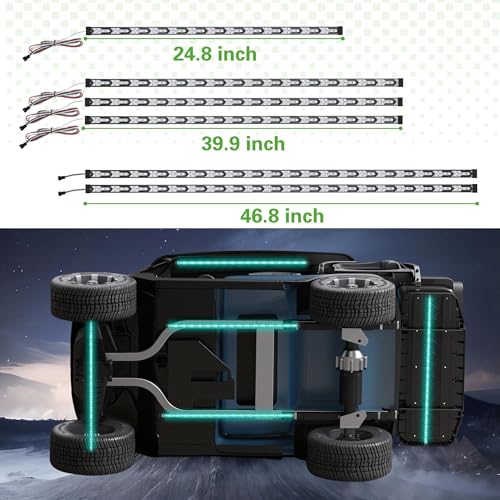 10L0L 6PCS Golf Cart Underbody Light Kit, Underglow LED Strip for EZGO Club Car Yamaha, 24 Modes Multicolor RGB Music Sync Waterproof, Canopy Lights Optional (6 Pack(4 Underbody and 2 Roof-Fishbone)) - style: 6 Pack(4 Underbody and 2 Roof-Fishbone)