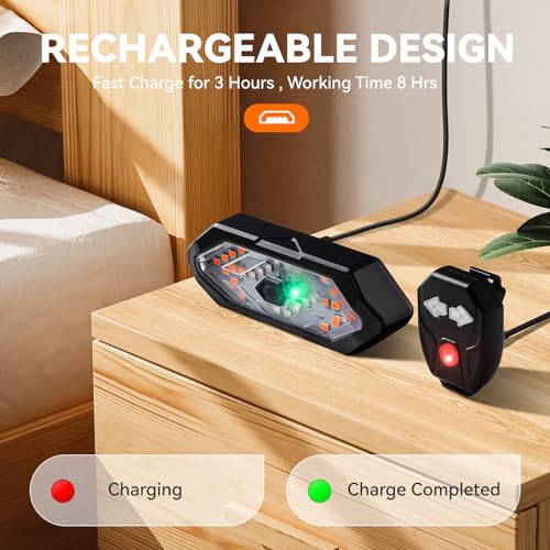 Bike Tail Light with Turn Signals USB Rechargeable Bike Turn Signals 120 Lumens Ultra Bright LED Turn Signals for Bicycle 5 Mode with 10PCS Safety Reflective Tape for Cycling Electronics