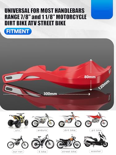 JFG RACING Dirt Bike Hand Guards,7/8" and 1 1/8" Handlebar Motorcycle Handguards Accessories Universal for CRF CR XR 110 150 250 300 450 Dirt Pit Bike ATV Electric Dirtbike Motocross Enduro-Red - color: red