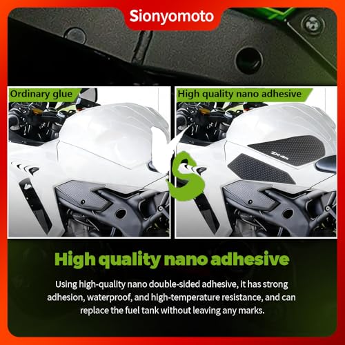 Fuel Gas Tank Pad Protector Stickers Decal Set Compatible with ZX4R ZX-4RR zx4rr zx-4r 2026 2023- Anti-Slip Protective Kit, Black | 5-Piece