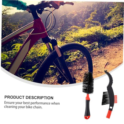 2Pcs Bike Chain Cleaning Brush Non Slip Handle Scrubber Kit for Thorough Bike Chain Maintenance and Care