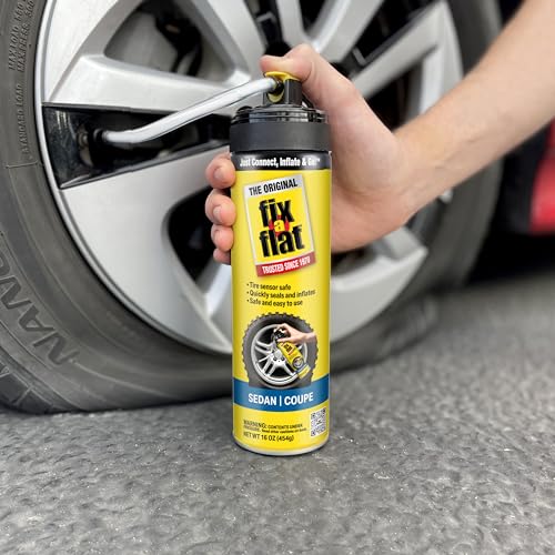 Fix-A-Flat S60420-6PK Aerosol Emergency Flat Tire Repair and Inflator, for Standard Tires, Eco-Friendly Formula, Universal Fit for All Cars, 16 oz. (Pack of 6) - size: 16oz 6pk