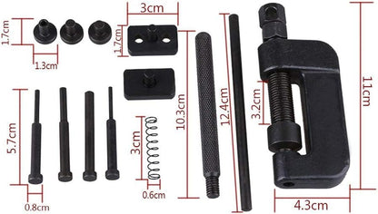 Motorcycle Chain Breaker, Heavy Duty Chain Splitter/Breaker Link Riveting Tool Kit Replacement for Motorcycle, Bike, ATV Bicycle Repair Tools