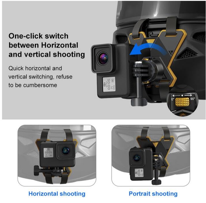 Coyktonty Motorcycle Helmet Mounting Bracket/Magnetic Quick Release Motorcycle Helmet Adapter Bracket for GoPro Hero 12 11 10 9 8 7 6 5/Insta360 Ace Pro/ONE RS/ONE R/Osmo Action 5 Pro/4 3