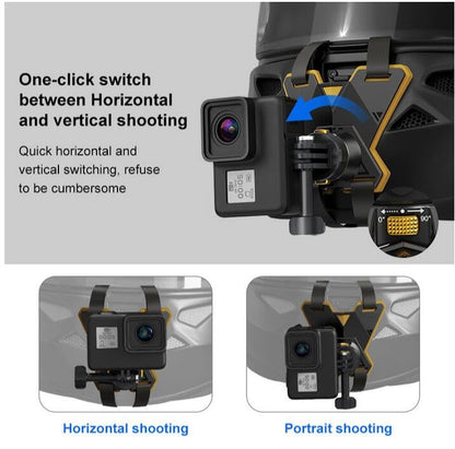 Coyktonty Motorcycle Helmet Mounting Bracket/Magnetic Quick Release Motorcycle Helmet Adapter Bracket for GoPro Hero 12 11 10 9 8 7 6 5/Insta360 Ace Pro/ONE RS/ONE R/Osmo Action 5 Pro/4 3