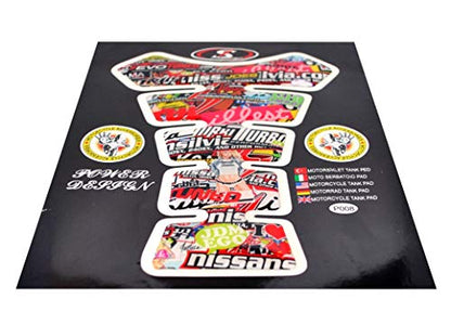 3D Hella Motorcycle Vinyl Gel Gas Tank Pad Protector Decal and Sticker Tankpad (New Generation Silicone-Based Adhesive) - color: RED4