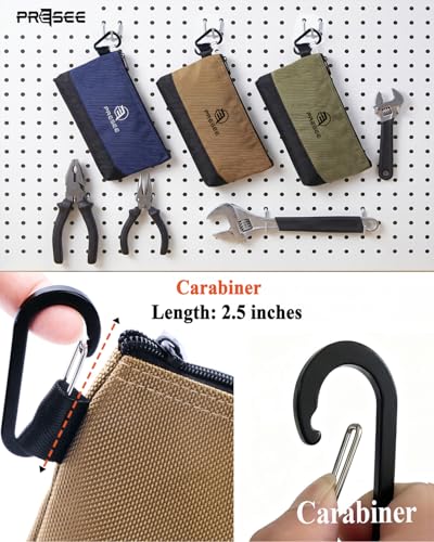 Tool Pouch Zipper Small Tool Bag Stand-Up Tool Pouches Organizer Small Tool Bags with Metal Carabiner, 1680D Duty for Tools, Stationary, Pencil Pouch, Pack of 1, 12.5 Inch Blue - color: 1 Pack, 12.5" Blue