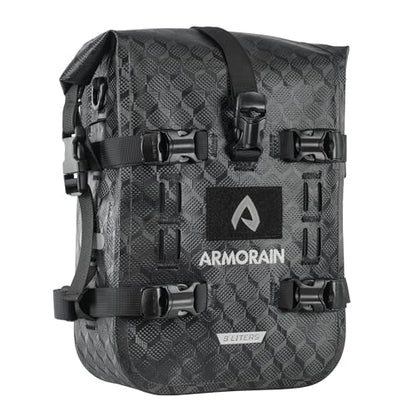 Motorcycle Crash Bar Bag Waterproof Storage Capacity 6L/8L Bumper pack Fender pouch Universal motor kit bags (8L Black Imitation Carbon Fiber) - color: 8L Black Imitation Carbon Fiber