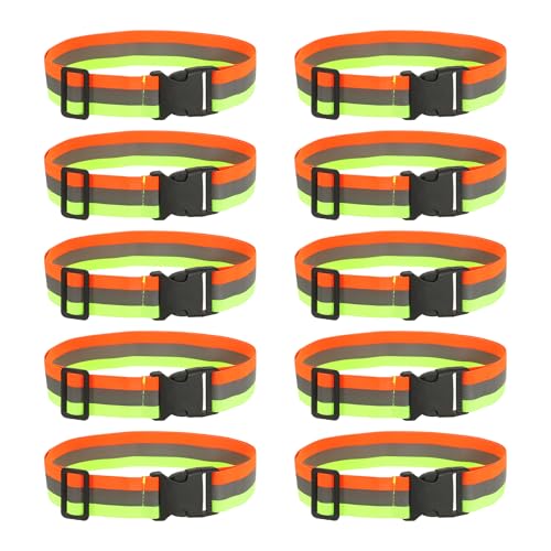 Reflective Safety Belt, Adjustable High Visibility Glow Belt Outdoor Running Gear Accessories - color: Yellow Orange