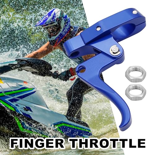 CNC Finger Throttle Clutch Lever 7/8" Handlebar Motorcycle Replacement for Wave Runner (Blue) - color: Blue