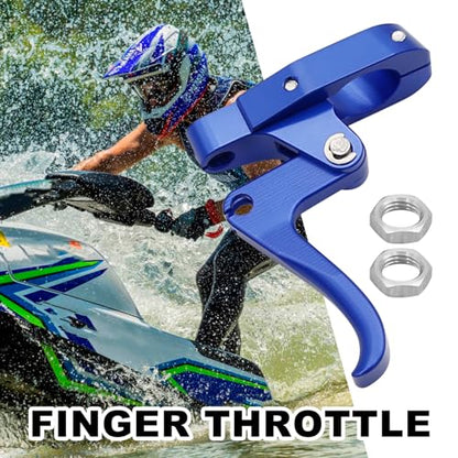 CNC Finger Throttle Clutch Lever 7/8" Handlebar Motorcycle Replacement for Wave Runner (Blue) - color: Blue