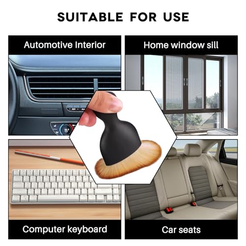 4-Piece Car Detail Brush Set - Soft Curved Flexible Bristles, Ideal for Interior Cleaning & Crevice Detailing