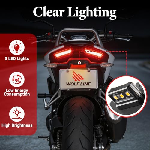 Motorcycle License Plate Bracket for CB125R CB150R CB250R CB300R 2018-2026, Fender Eliminator With LED Light, Motorcycle Tail Tidy License Plate Holder Mount