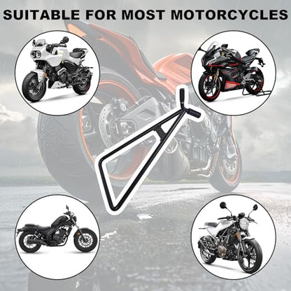 KVAEY Motorcycle Triangle Stand, Heavy Duty Dirt Bike Triangle Kickstand Side Stand, Universal Rustproof Motorcycle Triangle Kickstand for Rear Wheel, Motorcycle Accessories