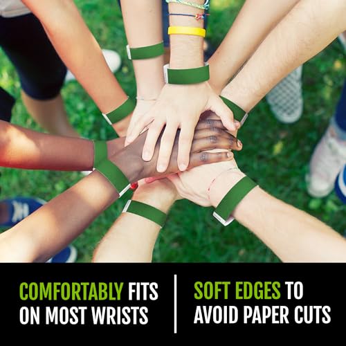 1,000 WristCo Kelly Green Tyvek Wristbands for Events - Comfortable Tear Resistant Paper Bracelets ID Wrist Bands for Concerts Festivals Admission Party Identification - color: Kelly Green